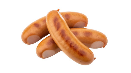 Isolated frankfurters tasty processed meat smoked pork sausage food delicious meal ingredient