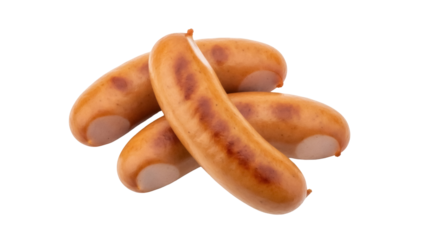 Isolated frankfurters tasty processed meat smoked pork sausage food delicious meal ingredient