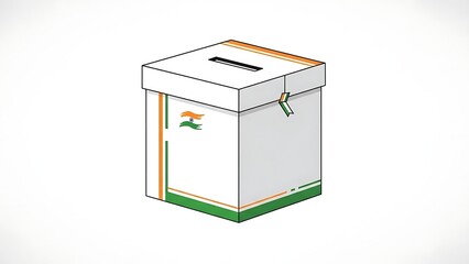 Indian Election Ballot Box Illustration.