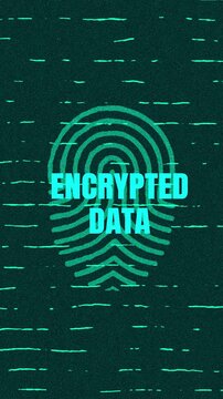 Encrypted Data -  technology security concept Minimalist Glitch Effect