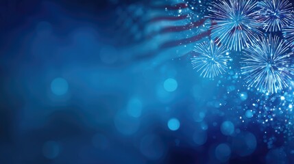 Obraz premium Dynamic Celebration and Collaboration during a Spectacular Fourth of July Fireworks Show with American Flag