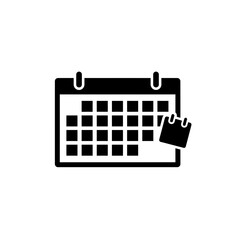 Wall calendar floating extra day silhouette vector illustration