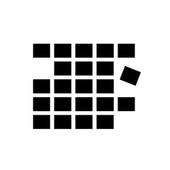 Top view leap year calendar silhouette vector illustration