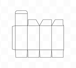 Blank Box packaging die line and die cut template design 