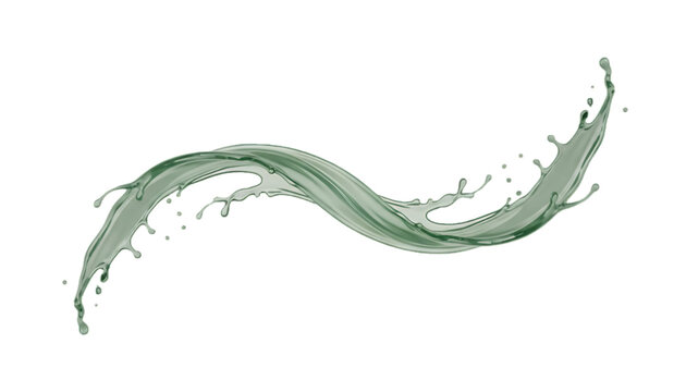 Abstract s shaped water splash frozen in motion against black background