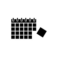Asymmetrical calendar block layout silhouette vector illustration