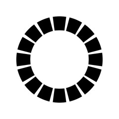 Broken circle time calendar silhouette vector illustration