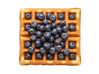 Isolated waffle with fresh blueberries a delicious sweet food for breakfast, brunch, or dessert