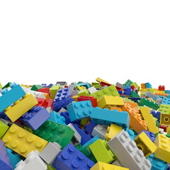 Obraz premium Constructor set pile isolated transparent background photo realistic 3d rendering PNG with alpha channel 