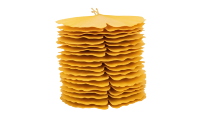 Isolated stack of golden gingko leaves, nature concept, natural golden gingko stack