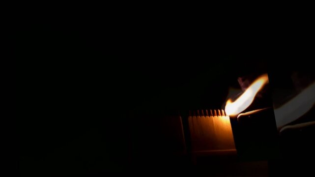 A number of matches ignited from one another
