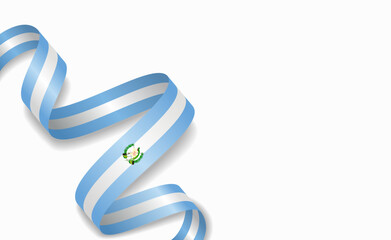 Guatemalan flag stylized wavy ribbon, symbolizing national pride, celebration, or cultural identity. Vector illustration.