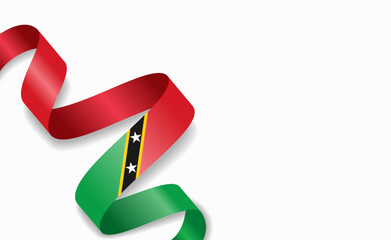 Saint Kitts and Nevis flag stylized wavy ribbon, symbolizing national pride, celebration, or cultural identity. Vector illustration.