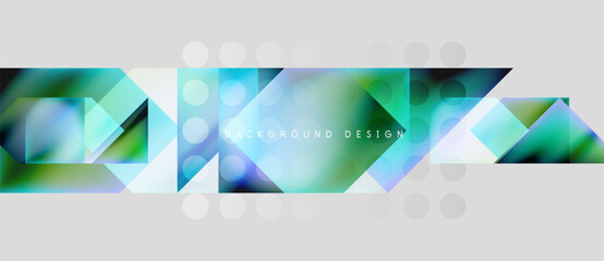Fototapeta premium Abstract geometric shapes, vibrant colors, modern design. Gradient patterns create dynamic visual effect. Minimalist style, clean lines.