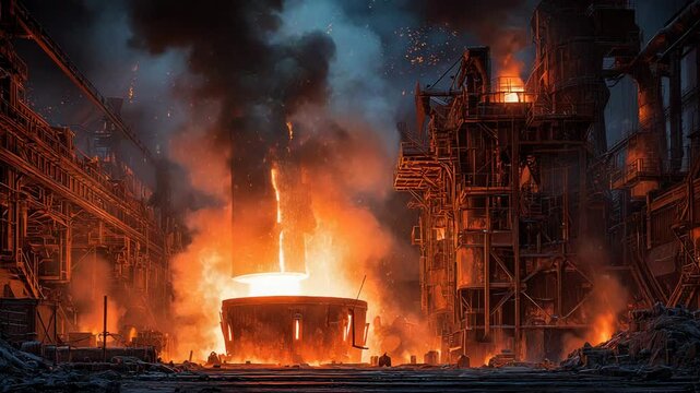 Industrial explosion in factory setting
