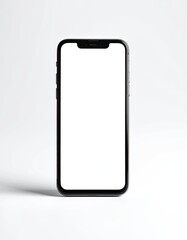 Smartphone with a blank screen, isolated on a white background