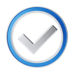 3d check mark in circle icon isolated on transparent background for apps and UI. Ideal for approved status, verification, completed tasks, confirmation screens, and success indicators