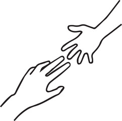 Helping Hands Line Icon.