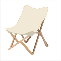 folding chair. Vector illustration of outdoor chair
