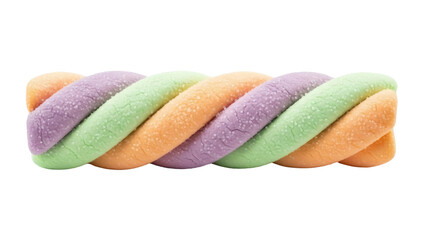 Isolated candy with three colors twisted together and covered in sugar, sweet treat © Dennis