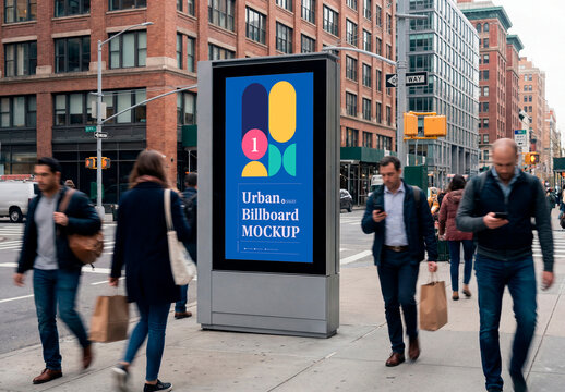 Street totem advertising mockup scene