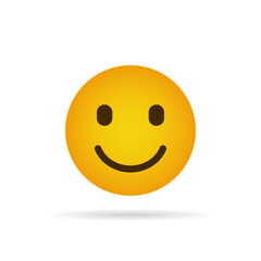 Fototapeta premium Smiling face icon. Yellow happy emoji with simple facial expression