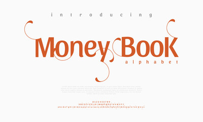 Elegant alphabet letters font. Classic Modern Serif Lettering Minimal Fashion Designs. Typography decoration fonts for branding, wedding, invitations, logos. vector illustration