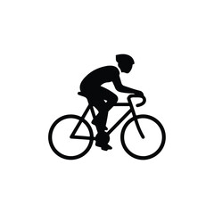 Fototapeta premium A minimalist black silhouette of a person in a dynamic running pose, conveying concepts of exercise, speed, and active lifestyle