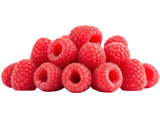Isolated pile of vibrant raspberries against an even backdrop, a delicious and healthy snack