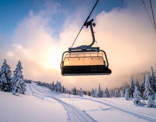 ski lift in the mountains