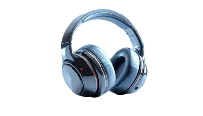 Modern Blue Wireless Headphones On Transparent Background For Music Listening And Audio Entertainment Studio Shot For Product Mockups And Advertising