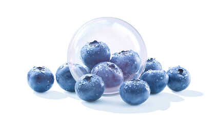 blueberries in a bubble