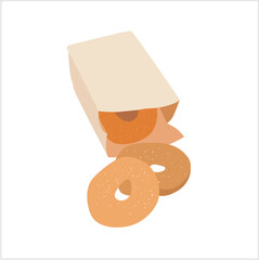 donuts in food bags. Donuts in a paper bag 

