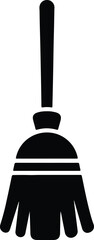 Vector cleaning broom silhouette illustration simple design