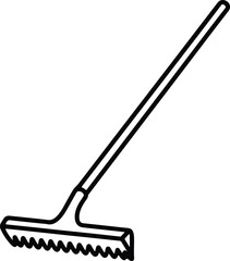 Vector garden rake silhouette illustration