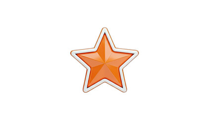 Obraz premium Orange Star Icon on White Background