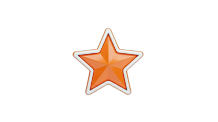 Orange Star Icon on White Background