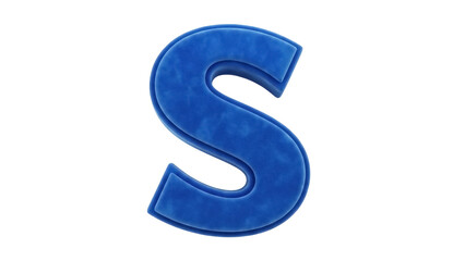Naklejka premium Isolated Blue Letter S, Upper Case Serif, 3D Rendering, Shiny, Artistic and Stylish