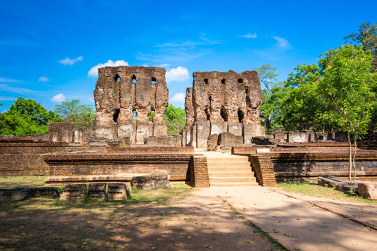 Royal Palace of King Parakramabahu, Polonnaruwa,  Sri Lanka, Asia.