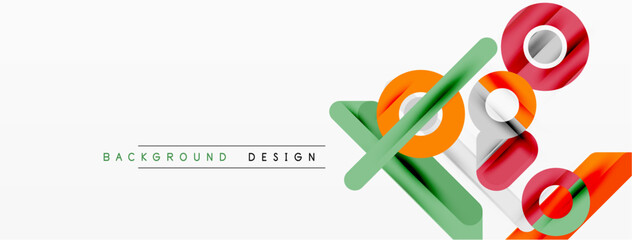 Fototapeta premium Abstract geometric shapes, vibrant colors, modern design. Minimalist composition with overlapping elements, clean aesthetic.