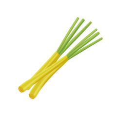 2D_icon_lemongrass_stalk_isolated_on_a_whitثو Vector, eps, flat design, animation design, simple flat 2D icon, minimalist design, clipart, illustration.