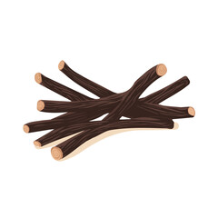 flat_2D_icon_licorice_root_isolated_on_a_white_Vector, eps, flat design, animation design, simple flat 2D icon, minimalist design, clipart, illustration.