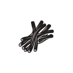 flat_2D_icon_licorice_root_isolated_on_a_white_Vector, eps, flat design, animation design, simple flat 2D icon, minimalist design, clipart, illustration.