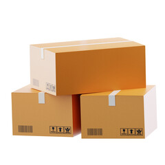 3D Illustration Stack Of Box