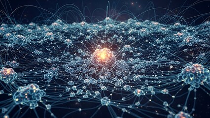 Intricate neural network visualization representing artificial intelligence and complex data