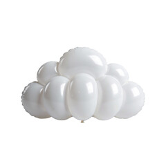 3d cloud made of balloons icon isolated on transparent background for apps and UI. Ideal for creative cloud storage concepts, playful interfaces, data sync visuals, and modern tech design