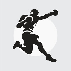 Black Silhouette boxer punching