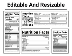 Nutrition Facts, Nutrition Facts Label, Supplement facts, Nutrition List, Vitamin Facts, Supplement list, Nutrition Template, Supplement Template 