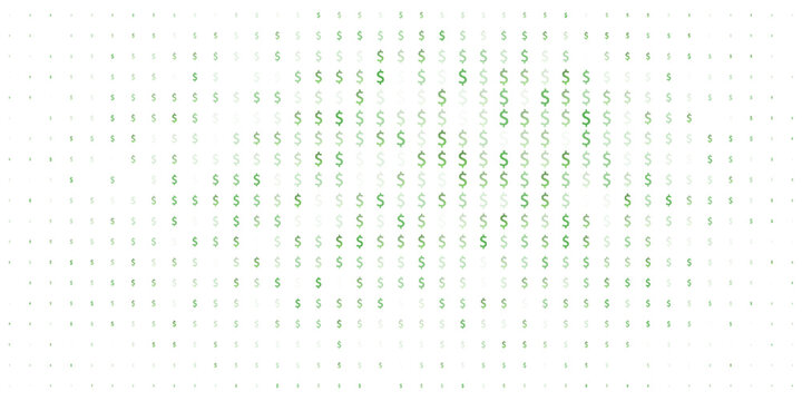 Dark Green vector background with signs of dollars. Modern geometrical abstract illustration with banking symbols.