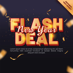 Golden Flash New Year Deal Editable Text Effect